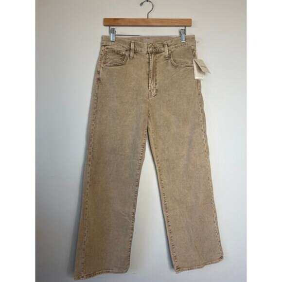 NWT Mother The Dodger Ankle Straight Legged Stretch Denim Jeans Tan Size: 27 - Picture 2 of 8